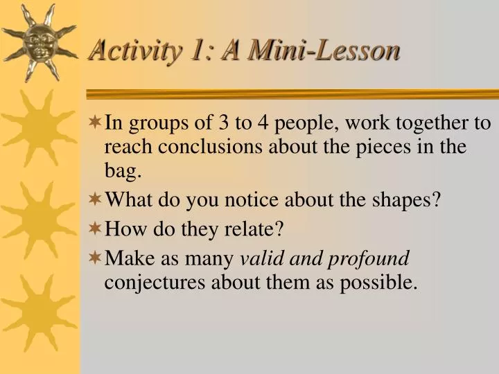 activity 1 a mini lesson