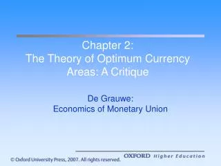 Chapter 2: The Theory of Optimum Currency Areas: A Critique
