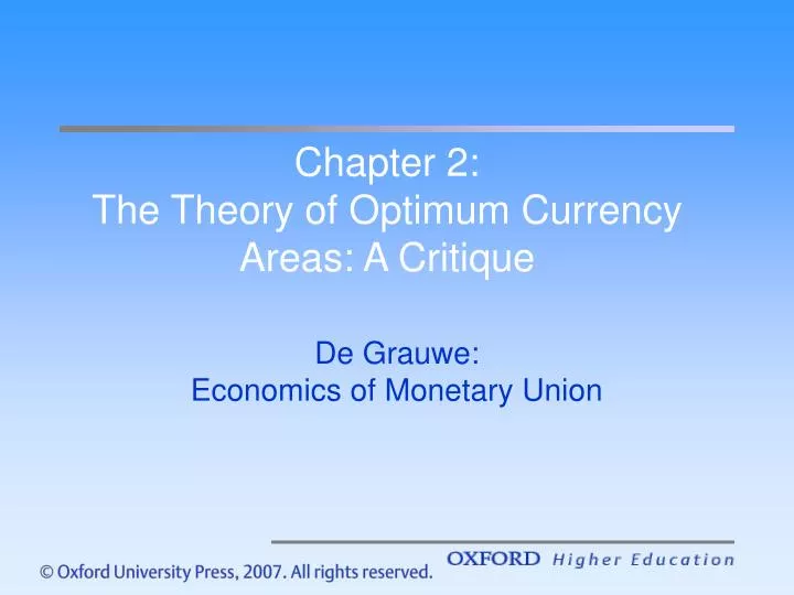 chapter 2 the theory of optimum currency areas a critique