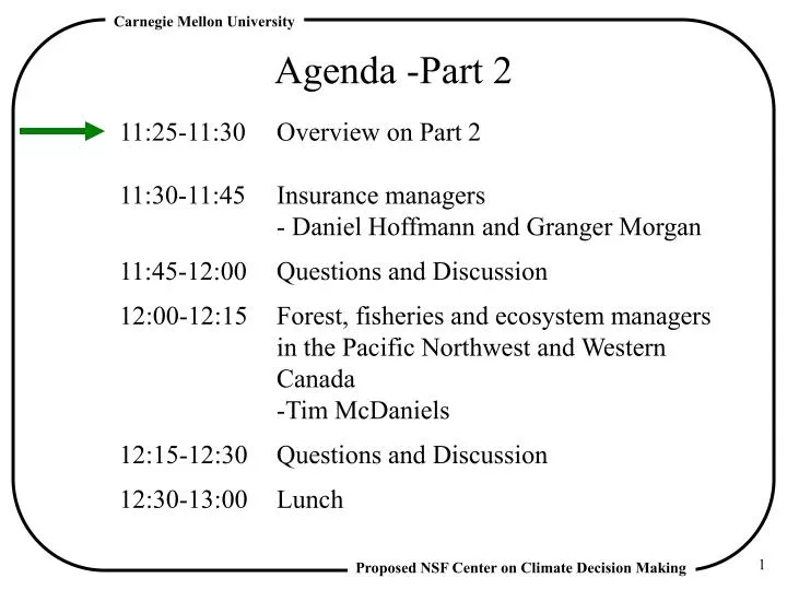 agenda part 2