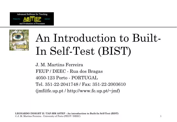 an introduction to built in self test bist