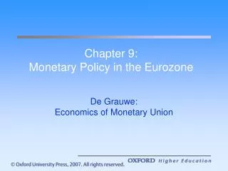 Chapter 9: Monetary Policy in the Eurozone