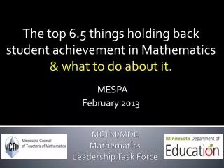 MCTM/MDE Mathematics Leadership Task Force