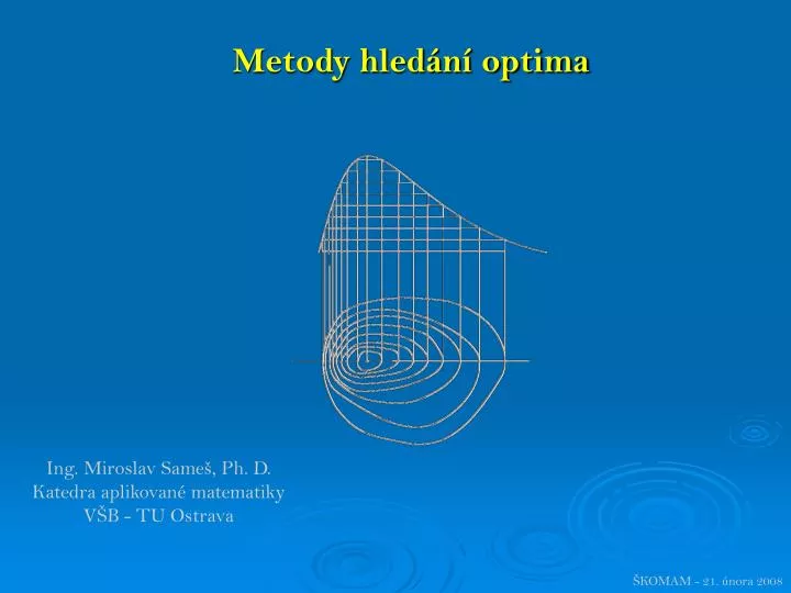 metody hled n optima