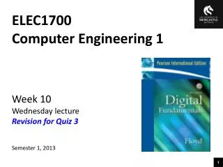 ELEC1700 Computer Engineering 1 Week 10 Wednesday lecture Revision for Quiz 3 Semester 1, 2013