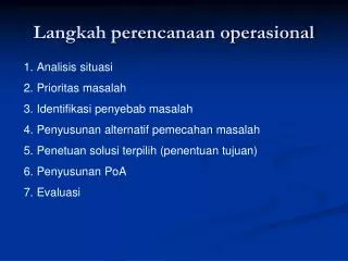 langkah perencanaan operasional