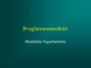 vagf raranns knir