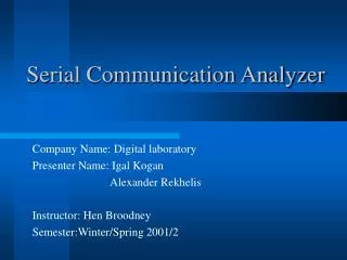 Serial Communication Analyzer