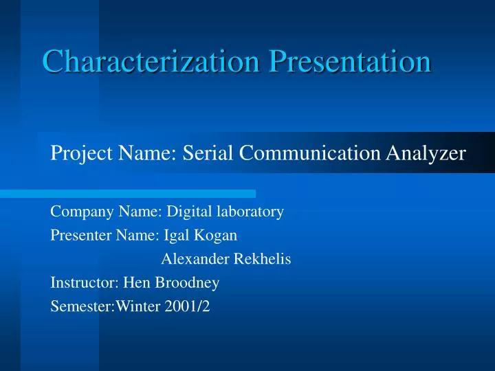 characterization presentation