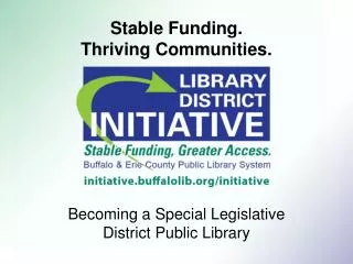 Stable Funding. Thriving Communities.
