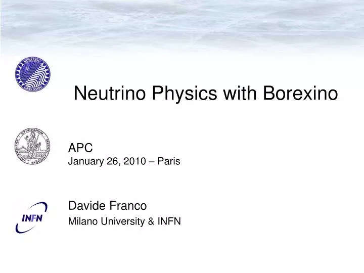 neutrino physics with borexino
