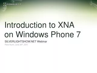 Introduction to XNA on Windows Phone 7