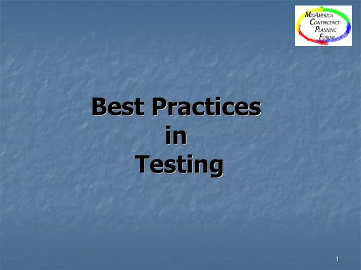best practices in testing