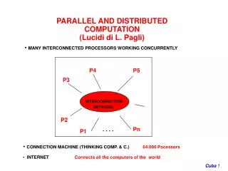 PARALLEL AND DISTRIBUTED COMPUTATION (Lucidi di L. Pagli)