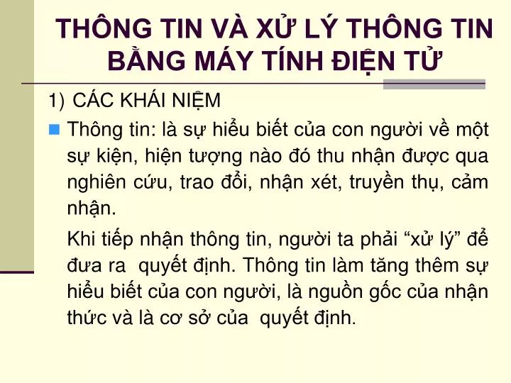 th ng tin v x l th ng tin b ng m y t nh i n t