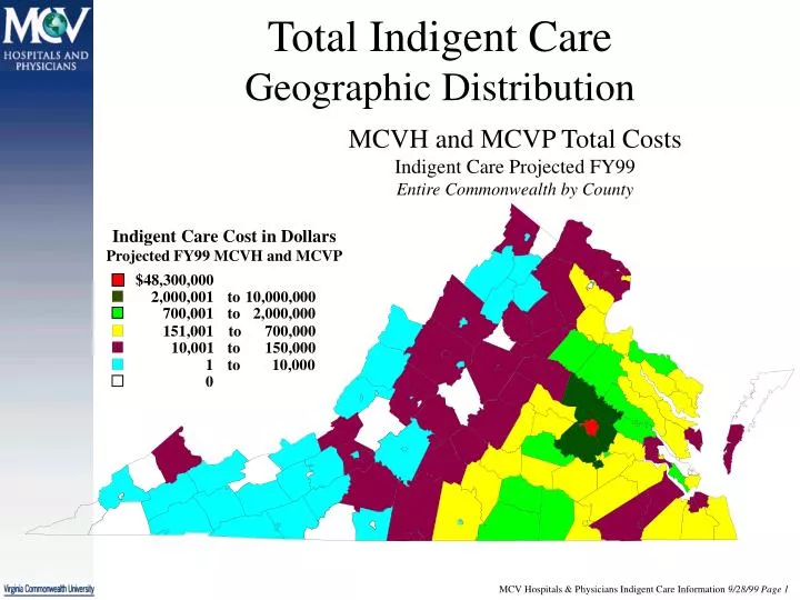 total indigent care geographic distribution