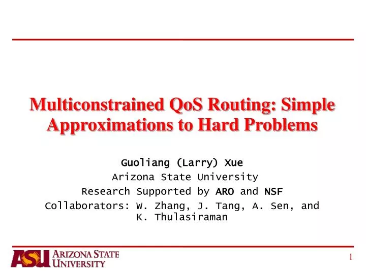 multiconstrained qos routing simple approximations to hard problems