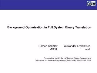 Background Optimization in Full System Binary Translation