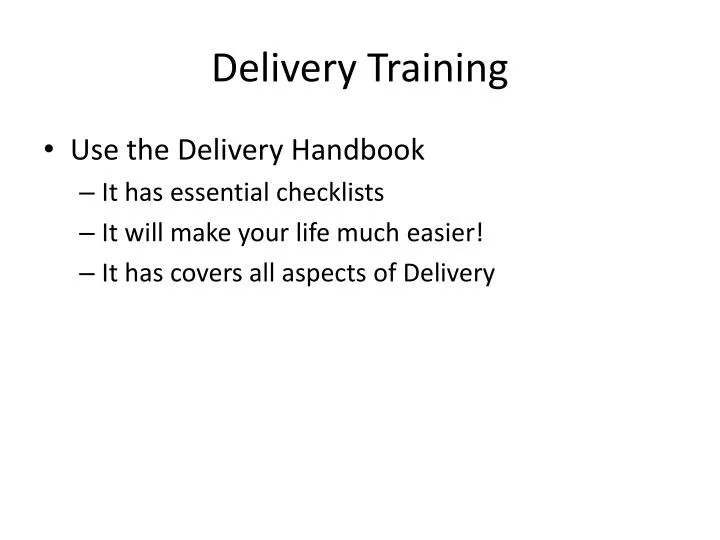 delivery training
