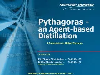 Pythagoras - an Agent-based Distillation