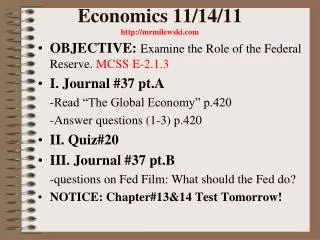 Economics 11/14/11 mrmilewski