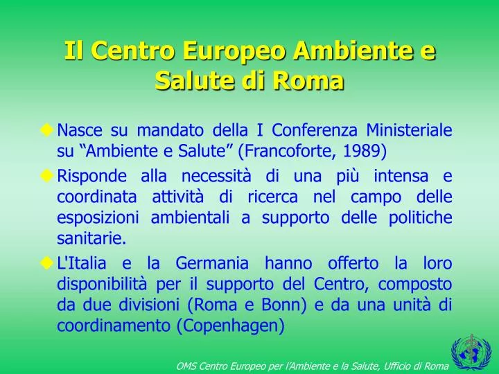 il centro europeo ambiente e salute di roma