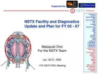 NSTX Facility and Diagnostics Update and Plan for FY 05 - 07