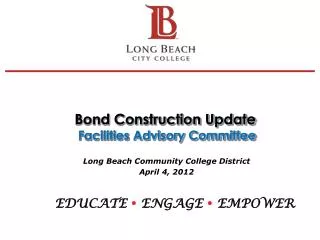 Bond Construction Update Facilities Advisory Committee