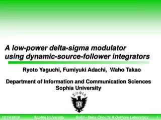 A low-power delta-sigma modulator using dynamic-source-follower integrators