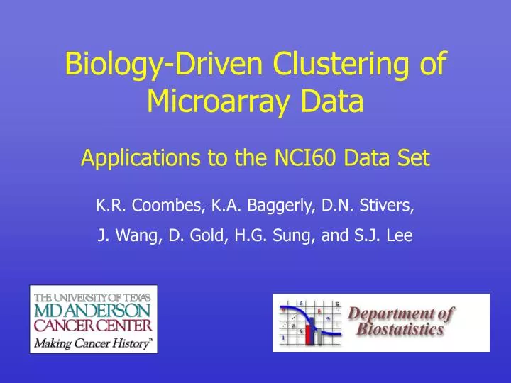 biology driven clustering of microarray data