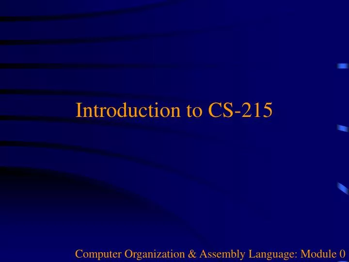 computer organization assembly language module 0