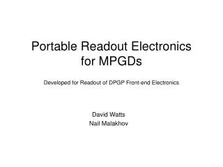 Portable Readout Electronics for MPGDs