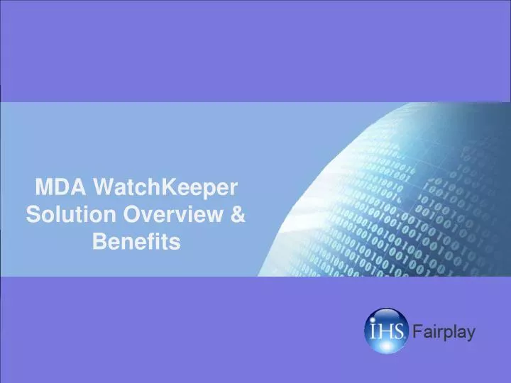mda watchkeeper solution overview benefits