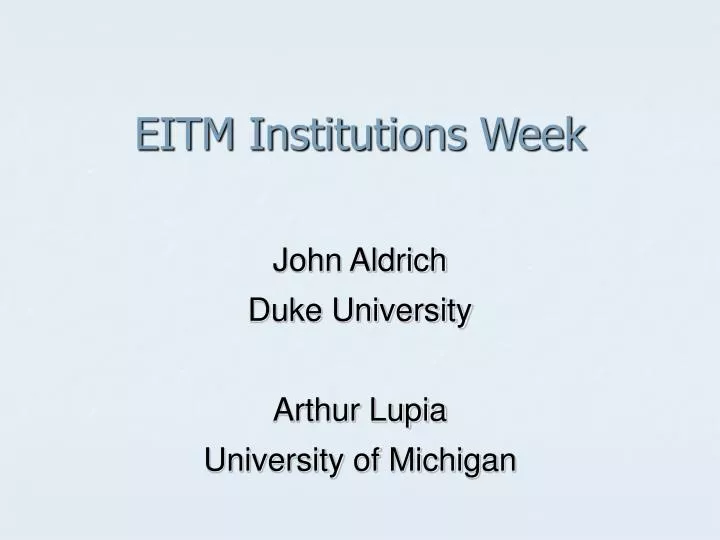 eitm institutions week