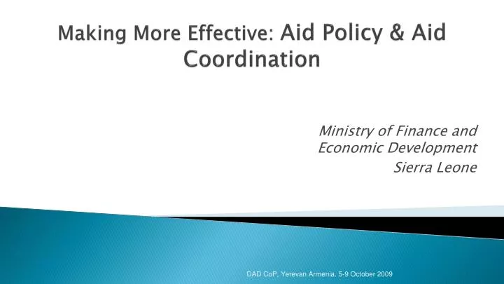 making more effective aid policy aid coordination