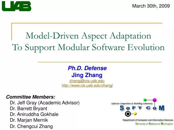 model driven aspect adaptation to support modular software evolution