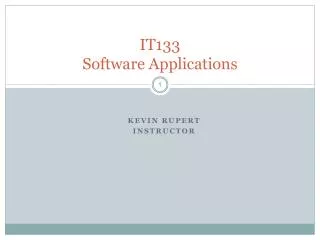 IT133 Software Applications
