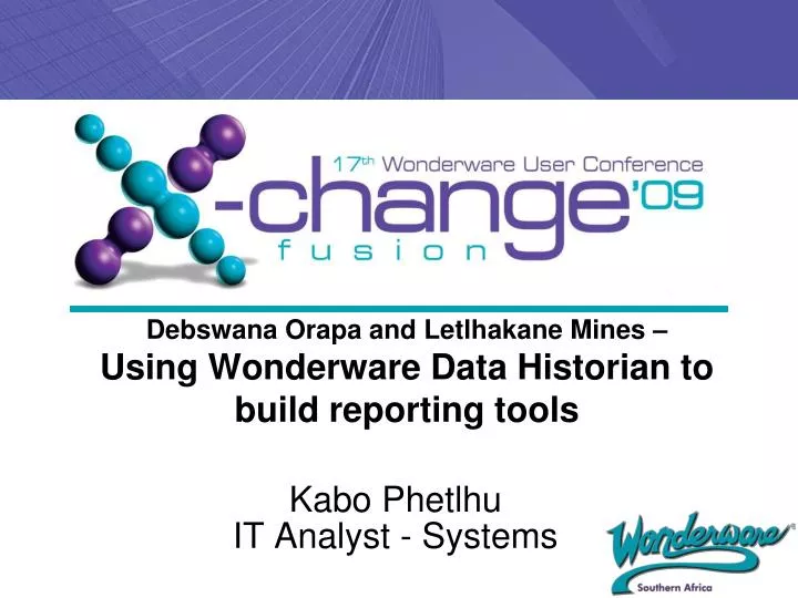debswana orapa and letlhakane mines using wonderware data historian to build reporting tools