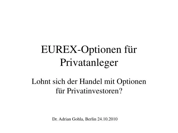 eurex optionen f r privatanleger