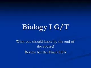 Biology I G/T
