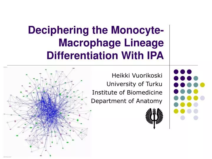 deciphering the monocyte macrophage lineage differentiation with ipa