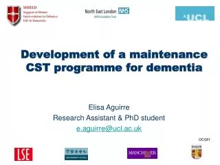 Development of a maintenance CST programme for dementia