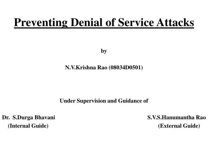 preventing denial of service attacks