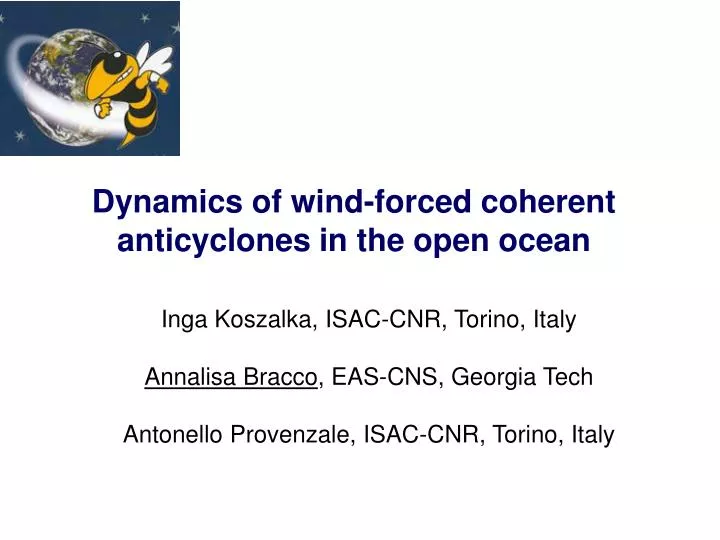 dynamics of wind forced coherent anticyclones in the open ocean