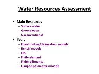 Water Resources Assessment