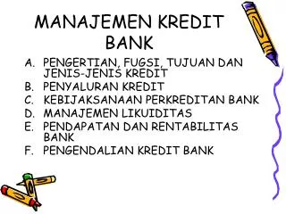 manajemen kredit bank