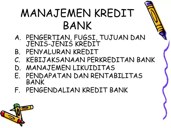 manajemen kredit bank