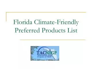 Florida Climate-Friendly Preferred Products List