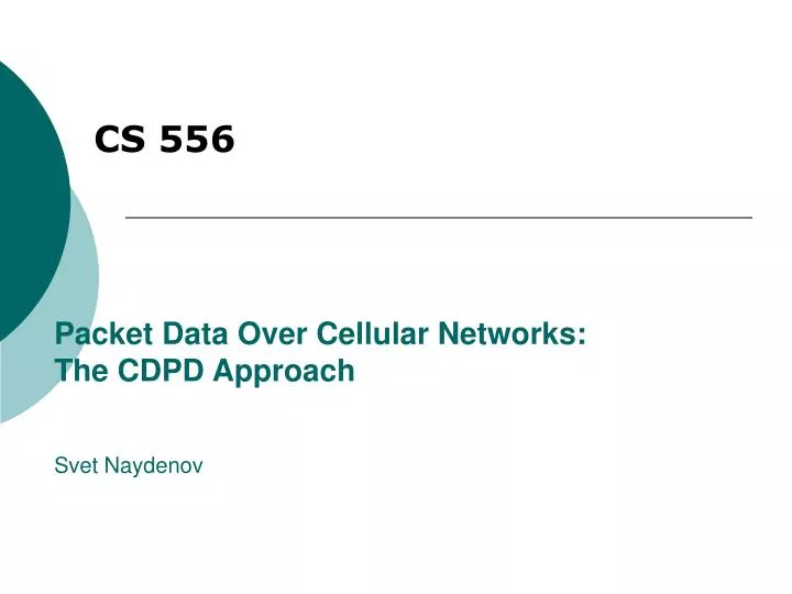 packet data over cellular networks the cdpd approach svet naydenov