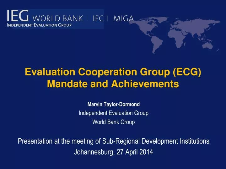 evaluation cooperation group ecg mandate and achievements